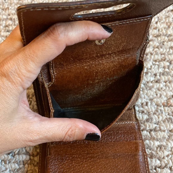 Vintage authentic brown leather and canvas bamboo Gucci wallet - Picture 5 of 11